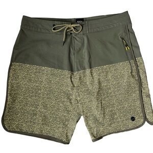 FarWest Green & Yellow Board Swim Shorts Size 36